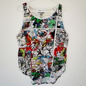 Marvel Graphic Comic Strip Tank Top Plus Size 2X